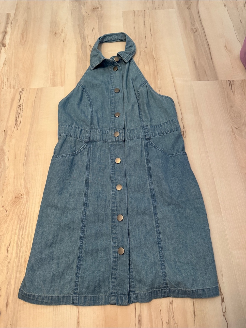 Free people halter denim dress